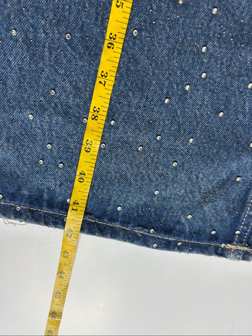 NWT (size 10) MANGO WIDE LEG JEANS WITH RHINESTONES - Picture 10 of 12
